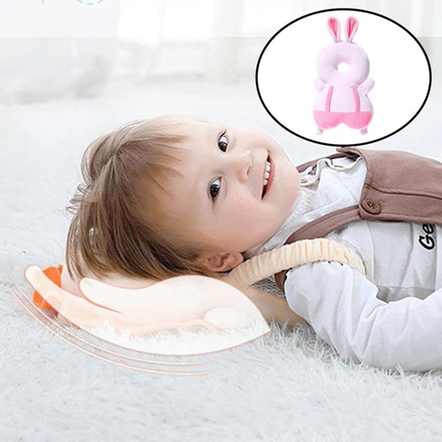 TinyWish Primium Quality Baby Head Protector Cushion Plush Soft Multicolor Toy Early Learning Toy Fall Protection Helmet Baby Head Protector Child Adjustable Shoulder Strap